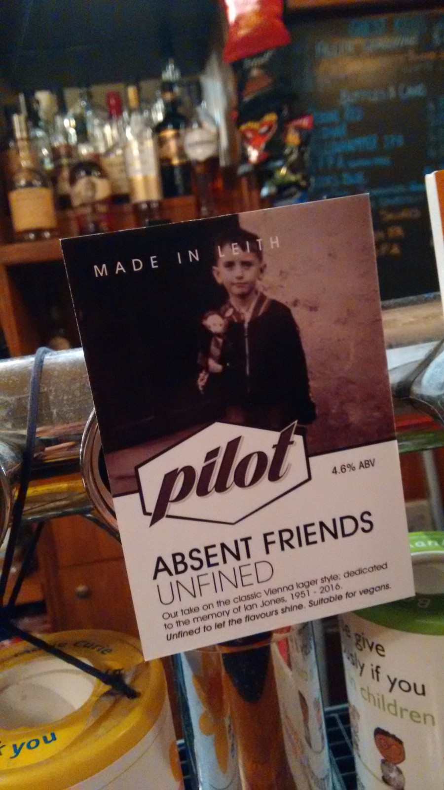 To Absent Friends beer festival, Stockbridge Tap