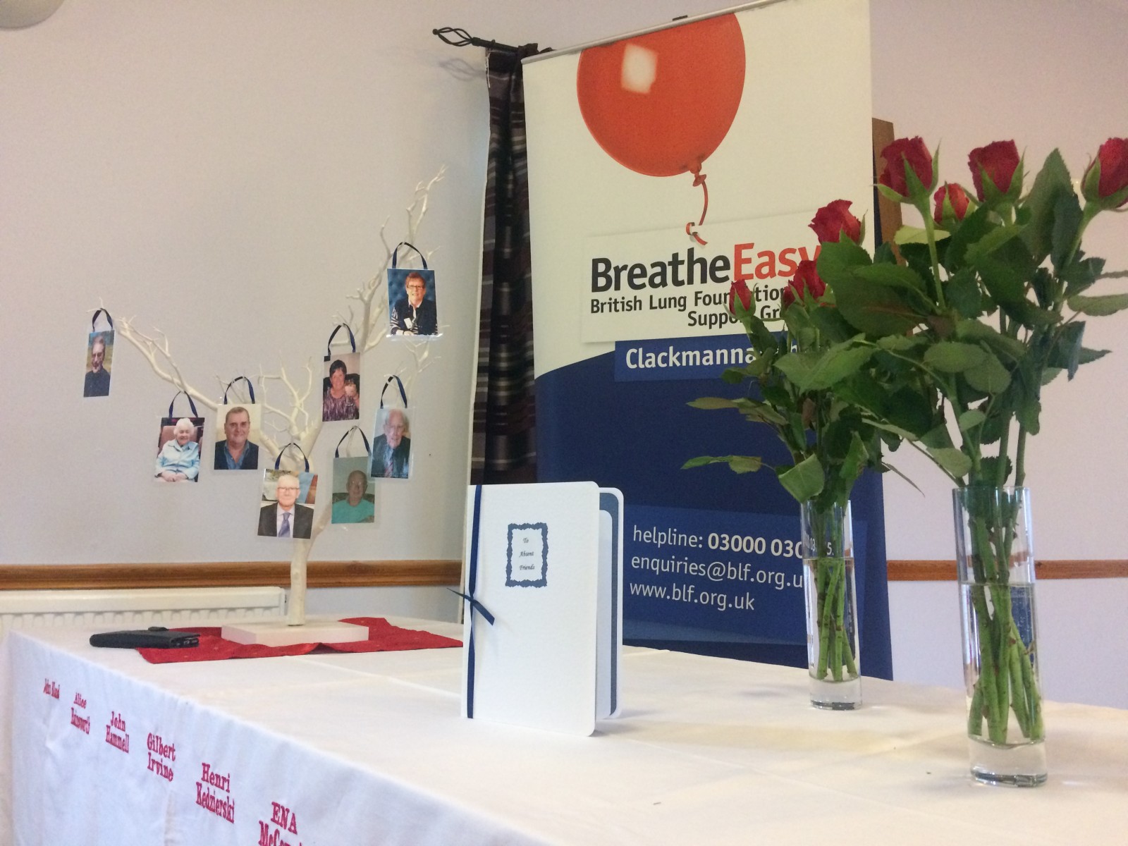 Breathe Easy Clackmannanshire honouring Absent Friends