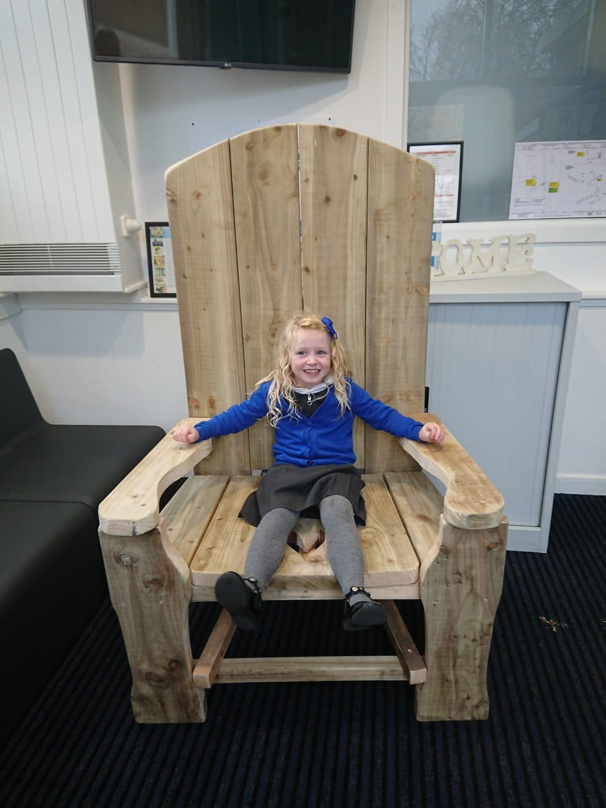 Storytelling chair, St Mary's Primary School, Bathgate