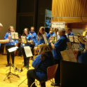 Edinburgh Brass Band performing at the Scottish Storytelling Centre